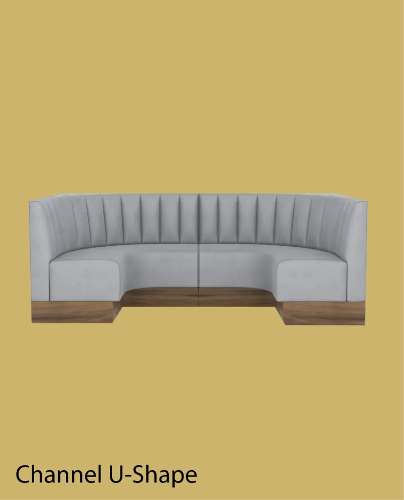 US Booths channel-back U-shaped restaurant booth seating